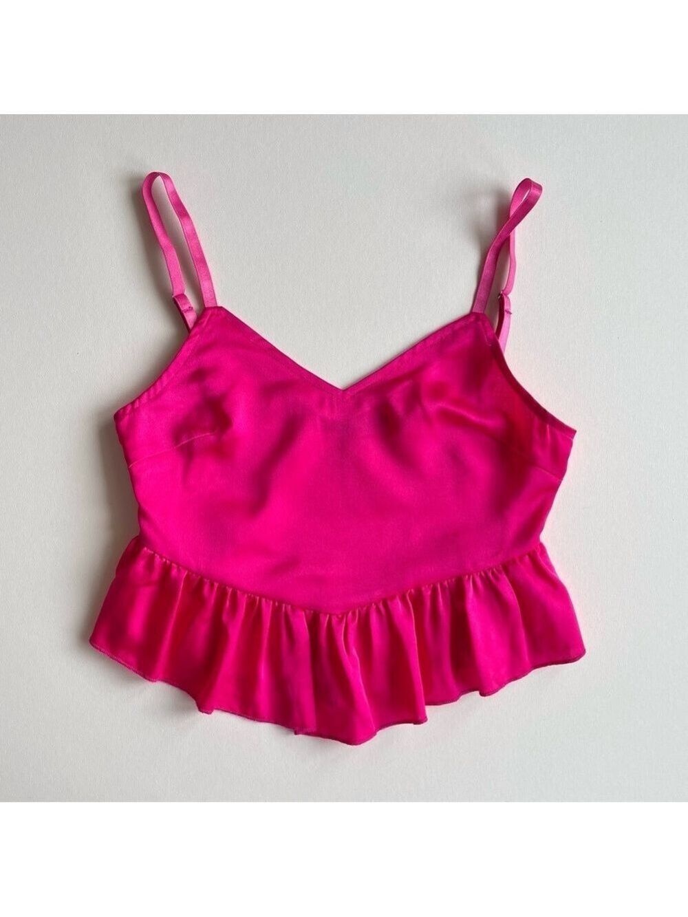 PrettyLittleThing Pink Ruffle Hem Tank Top